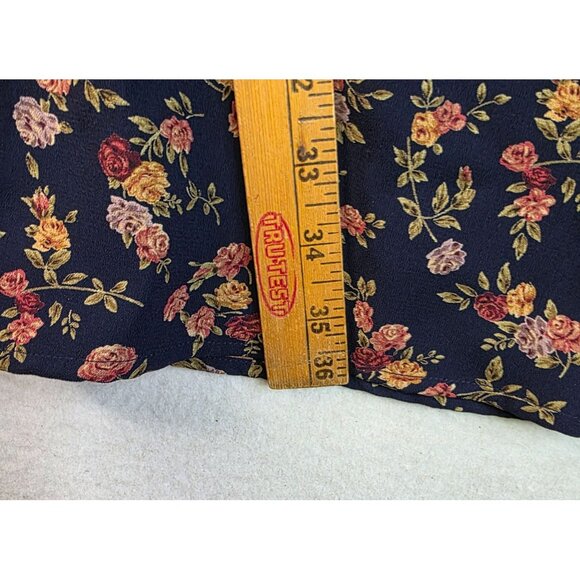 Susan Bristol Size 10 Floral Navy A-Line Maxi Skirt Romantic Vintage Inspired - Picture 8 of 8